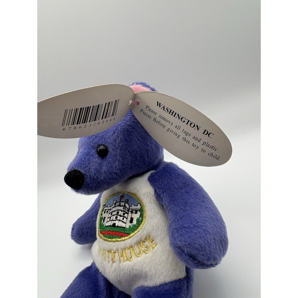 Set of 2 White House Souvenir Bean Bag Plush Bears with Tags Washington DC - Picture 4 of 9